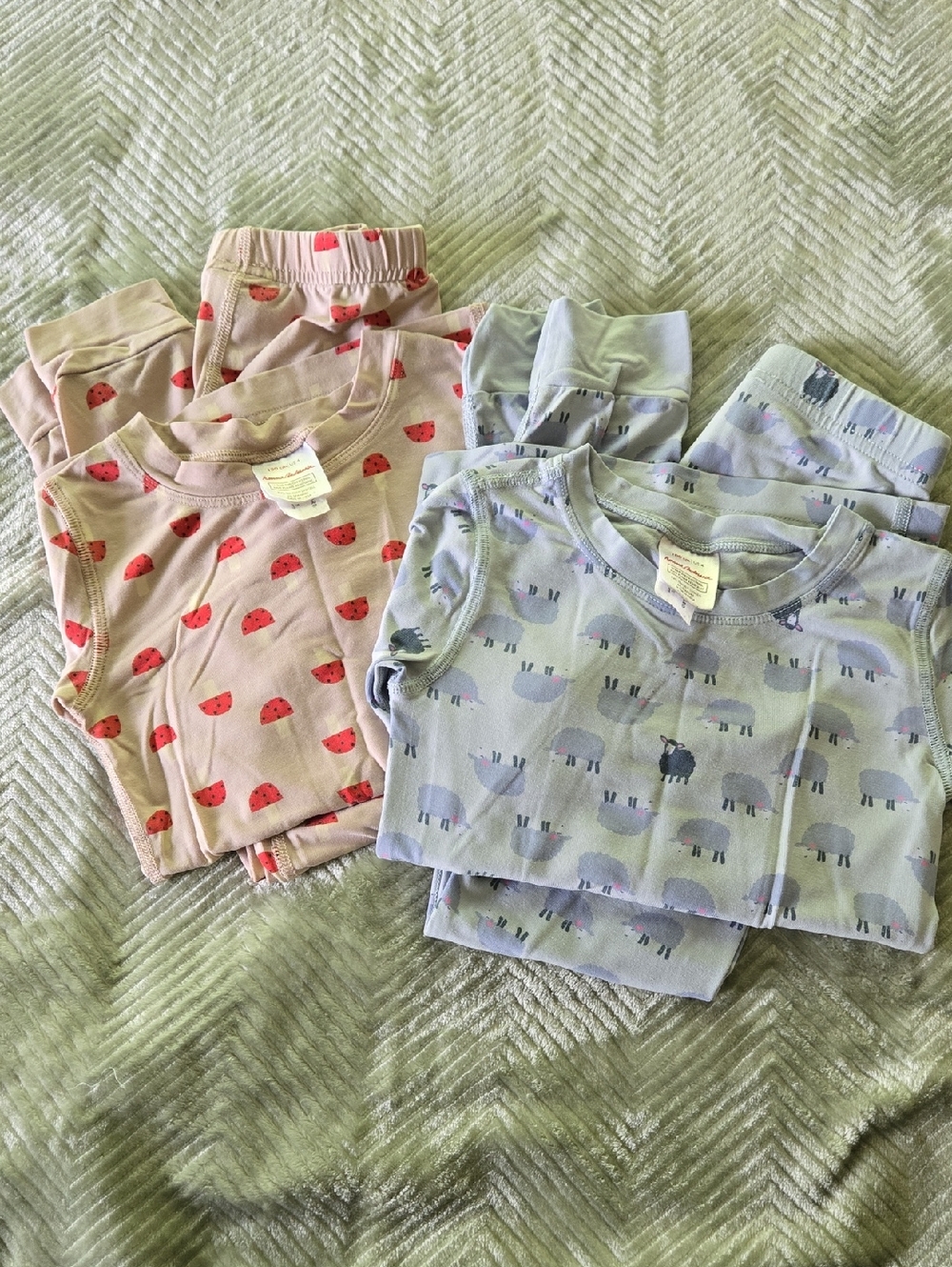 Hanna Anderss Pajama Set - Pink Watermelon & Light Blue Sheep Prints Bundle Of 2